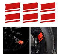 TOMALL 6pcs llanta banda reflectante pegatinas para coche vinilo reflectante seguridad decoración raya universal llanta calcomanías para parachoques Fender accesorios (rojo)