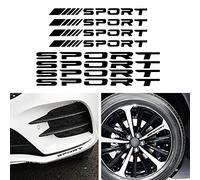 TOMALL 8 pegatinas Juego de reflectantes para llantas deportivas logotipo de coche deportivo para coche camión parachoquesmotocicleta portátil decoración impermeable(negro)