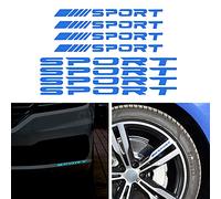 TOMALL 8 pegatinas Juego de reflectantes para llantas deportivas logotipo de coche deportivo para coche camión parachoquesmotocicleta portátil decoración impermeable(azul)