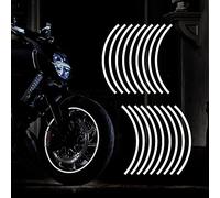 TOMALL Calcomanía reflectante para llantas de ruedas de 17 pulgadas para ruedas de motocicleta coche bicicleta bicicleta noche reflectante decoración de seguridad raya universal (Blanco)