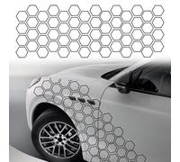 TOMALL Calcomanías gráficas hexagonales de 38 x 12 pulgadas, diseño de panal de abeja, de vinilo, impermeable, para puerta de coche, rayas laterales, falda deportiva de carreras, calcomanía universal