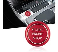 TOMALL Cubierta de aluminio para botón de arranque, parada, compatible con A3 A4 A5 A7 A8 Q5 S3 S5 S6 S7 Auto Motor Encendido Botón de Inicio Tapa Circulante Anillo Decorativo Decoración (Rojo)