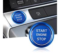 TOMALL Cubierta de botón de arranque de motor de aluminio compatible con Audi A3 A4 A5 A7 A8 Q5 S3 S5 S6 S7 Tapa de botón de encendido del motor de coche Decoración de anillo de moldura (azul)