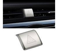 TOMALL Cubierta de botón de luz de advertencia de peligro compatible con Toyota Camry 2018-2020 de acero inoxidable, marco de interruptor de emergencia, consola central de coche, luz de advertencia
