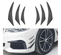 TOMALL Juego de 6 separadores universales para parachoques delantero de coche, fibra de carbono, aletas de goma, alerón para carrocería, tira anticolisión, accesorios de decoración, calcomanías para