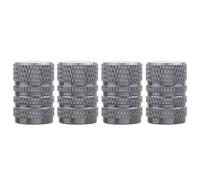 TOMALL Llantas de Estilo Redondo Tapa del vástago de la válvula del neumático Gris Cromo para la Bicicleta del Coche Van