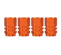 TOMALL Naranja Hexágono Estilo Rueda Válvula Neumático Stem Caps Compatible con Jeep SUV 4WD Llantas Cubierta de Polvo