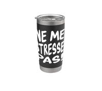 Tómalo con calma divertida cita francesa - Ne Me Stresse Pas Vaso térmico de acero inoxidable de doble pared
