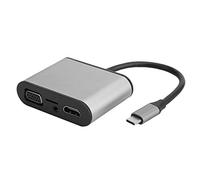 Tomantery 8 en 1 USB C Hub Disipación de Calor Eficiente Tipo C a VGA PD Conector para S8 S9 S10 P30, Gris (Gris)