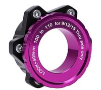 Tomantery Adaptador de Bloqueo Central de Bicicleta Aleación de Aluminio Duradera Adaptador de Rotor de Freno de Disco de 100 Mm a 110 X 15 Mm para una Experiencia de Conducción Mejorada (Púrpura)