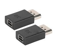 Tomantery Adaptador Macho a Mini Hembra de Alta Resolución 8K, Convertidor Ligero Portátil para Pantalla de de Ordenador Portátil, 2 uds.
