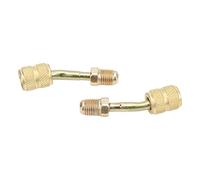 Tomantery Adaptadores Profesionales R410A Convertidor de 1/4 a 5/16 para Aires Acondicionados con Mini Split, Material Inoxidable, 2 Piezas para Servicio de Refrigeración