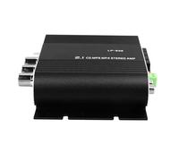 Tomantery Amplificador de Sonido Amplificador Receptor Estéreo de 2.1 Canales Calidad de Sonido Clara para Oficina en Casa Aleación de Aluminio Negro