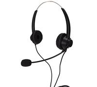 Tomantery Auriculares para Teléfono Comercial para PC, con Enchufe Dual de 3,5 Mm, Auriculares Binaurales con Reducción de Ruido para Centro de Llamadas para Oficina de Servicio Al Cliente - Negro