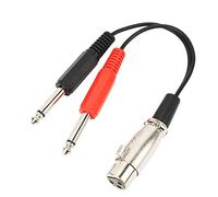 Tomantery Cable Divisor en Y XLR Hembra a Doble Macho de 6,35 Mm, Transmisión de Sonido Premium para Altavoces de 7,9 Pulgadas