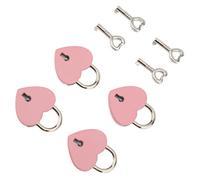 Tomantery Candado de Corazón con Llave, Juego de Cerradura de Amor para Joyeros, Carteras, Bolsos, Aleación de Zinc Robusta, 38x30mm, par de Cerraduras de Deseo para Parejas (Rosa)