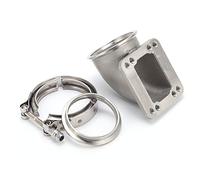 Tomantery Codo de Acero Inoxidable con Brida Adaptadora Turbo de 3" de para Turbo T4, Kit de Reemplazo Duradero para Válvula de Descarga de Banda en V