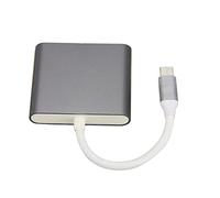 Tomantery Concentrador USB C Conjunto de Chips Ultradelgado y Avanzado 3 en 1 USB C a USB3.0 Concentrador de Interfaz Multimedia de Alta Definición para Usuarios de Aleación de Aluminio Plata