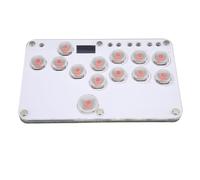 Tomantery Controlador de Palo de Lucha con Luz LED RGB para Fighting Box SOCD Joystick con Interruptor de Llave Mecánico Cherry MX para PC, Interruptor - Blanco