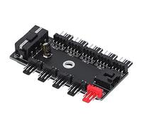 Tomantery Controlador de Velocidad Eficiente del Concentrador del Ventilador del Chasis de 10 Vías para Suministros de Computadora 12 V, Concentrador Divisor de Interfaz PWM para Ventiladores de 3