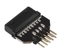 Tomantery Divisor de Placa Base USB Adaptador de Panel Frontal Eficiente para Ventilador de Computadora y Barra de Luz, Conector Estable y Seguro para Placa Base USB 3.0 de 9 Pines a 2.0 de 19 Pines