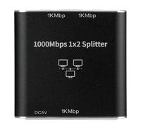 Tomantery Divisor de Red Gigabit Conveniente Divisor de Interruptor Ethernet de 1000Mbps para PC Enrutador IPTV, Aleación de Aluminio