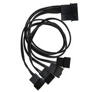 Tomantery Divisor de Ventilador PWM, Adaptador Negro Duradero de 4 Pines para Computadora de Escritorio, Aumenta el Flujo de Aire para Ventiladores de Carcasa de PC, Material Plástico de Cobre