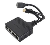 Tomantery Divisor Ethernet Estable de 1 a 4 Salidas, Adaptador de Cable de Internet RJ45 de 1000Mbps para Cat5e para Redes Domésticas