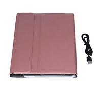 Tomantery Funda con Teclado Desmontable Inalámbrico con Retroiluminación de 11 Pulgadas para Jugadores, Protección contra Golpes, Larga Vida útil, Funda de Cuero PU para Tab S7, Dorado (Oro Rosa)