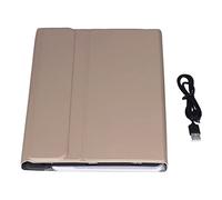 Tomantery Funda con Teclado Desmontable Inalámbrico con Retroiluminación de 11 Pulgadas para Jugadores, Protección contra Golpes, Larga Vida útil, Funda de Cuero PU para Tab S7, Dorado (Oro)