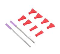 Tomantery Juego de Boquillas de Soplado de Pajita de Acero Inoxidable, Herramienta de Vertido de Acrílico Vibrante para Artistas y Principiantes, 2 Pajitas y 8 Boquillas para Creaciones de Arte