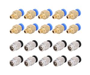 Tomantery Juego de Conexión Confiable de Montaje de Extremo Caliente para Ender 3 Pro, Latón de Acero Inoxidable PC4-M6 PC4-10, 20 Piezas en Total