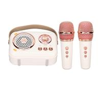 Tomantery Máquina de Karaoke de Altavoces PA Portátil Graves Mejorados para Niños y Adultos, Máquina de Karaoke de 6 Modos con 2 Micrófonos Inalámbricos, Blanco