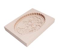 Tomantery Molde de Galletas de Madera con Patrón de Flores Violetas para Hornear Postres y Manualidades, Madera de Haya de 12x16x2cm, Ideal para Hacer Pasteles y Pasteles de Luna