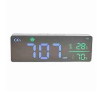 Tomantery Monitor de CO2 Detector de Humedad y Temperatura Montado en la Pared de Alta Precisión para Datos de Enlace de la Aplicación, Batería Recargable para el Hogar Cable USB de 10 Pies Incluido