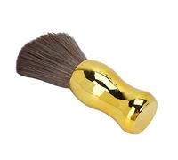 Tomantery Pampering Salon Cepillo para Plumero de Cuello, Pelo de Nailon Suave, Cepillo de Limpieza para Cara y Cuello, Color Dorado, Tamaño Portátil para Peluqueros, Material ABS