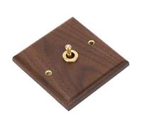 Tomantery Panel Decorativo Retro de 250 V con Interruptor de Palanca | Placa de pared de madera hecha a mano, acabado de latón vintage, diseño de un tiro, mejora del hogar