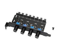 Tomantery PC Fan Hub Controlador Duradero de 4 Perillas para Ajuste de Velocidad del Ventilador de Refrigeración, para Chasis de PC HDD VGA, Interfaz de 4 Pines, Color Blanco