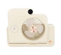 Tomantery Pequeño Ventilador de Escritorio Portátil 100 Configuraciones de Velocidad Funcionamiento Silencioso Alimentación USB Actividades Al Aire Lugares de Trabajo ABS (Beige)