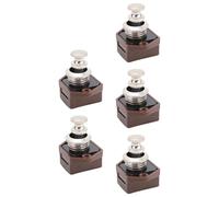 Tomantery Pestillo de Botón para RV, Elegante Cerradura sin Llave para Armario y Cajón, Uso Versátil en el Hogar, Yates, Viajes, Aleación de Zinc, 5 uds. (Marrón Perla Ni)