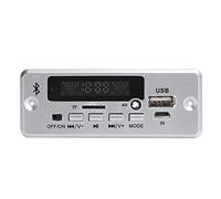 Tomantery Placa Decodificadora Universal 5.0 Módulo Decodificador de MP3 para Reproductor de Música con Llamadas Manos Libres, Reproducción USB/SD/FM/AUX, para Entusiastas del del Bricolaje (Plata)