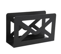 Tomantery Porta Correo de Metal, Organizador de Cartas Negro | Clasificador de cartas de escritorio con diseño de sobre recortado, estante de correo de hierro para escuela, oficina en casa