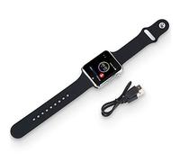 Tomantery Reloj de Teléfono Resistente Al Agua, Rastreador de Ejercicios, Reloj Deportivo para Hombres y Mujeres, iOS, Metal Negro, 1,5 Pulgadas