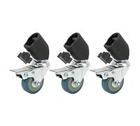 Tomantery Ruedas Giratorias de 22 Mm para Soporte de Luz, Juego de Frenos | Ruedas De Hierro Y Plástico, Ruedas De 50 Mm, Doble Bloqueo De Seguridad, Compatibles con Patas De Trípode De Fotografía De