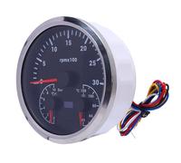 Tomantery Tacómetro Eléctrico Medidor de Temperatura del Agua y Presión de Aceite con Retroiluminación de 7 Colores para Camión Yate RV, Amplio Rango 4 3/8 Pulgadas 3000 RPM 0 a 10 Bar 40 a 120 ℃