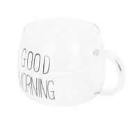Tomantery Taza de café Taza de Vidrio de Borosilicato Transparente Artículos para Bebidas Fríos y Calientes No Tóxicos para el Hogar 3.1x4.3in (etiqueta negra)