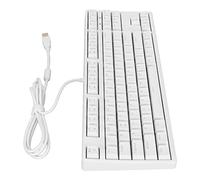 Tomantery Teclado Mecánico de 87 Teclas, Interruptor MarróN Ergonómico, Chip de Juego Profesional con Cable, Teclado Mecánico con Luz Blanca y Rollover de Tecla N para Entusiastas de los Juegos