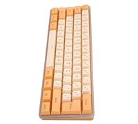Tomantery Teclado Mecánico para Juegos RGB, 61 Teclas, Colores Contrastantes para Juegos de Oficina, Teclado USB para Jugadores de 10 11 (Naranja Beige)