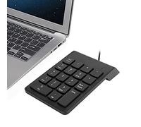 Tomantery Teclado USB de 18 Teclas Mini Contabilidad Financiera Táctil Digital para Entrada de Datos, Material Plástico ABS Negro para Viajes y Computadoras Portátiles sin Teclado Numérico (Negro)