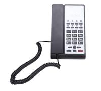 Tomantery Teléfono Fijo con Cable, Control de Volumen de Voz Claro, Llamadas Manos Libres para Casa, Hotel, Banco, Oficina, Negro, Blanco, 1 Juego